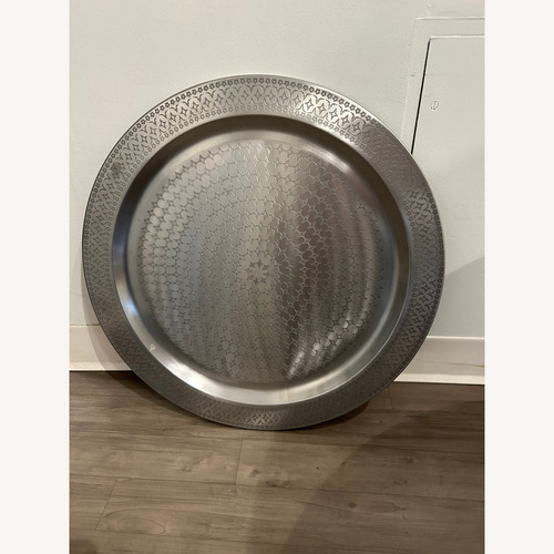 Used IKEA Unique Silver Metal Tray Décor for sale on AptDeco