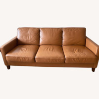 Light Brown Leather 3-Seater Sofa