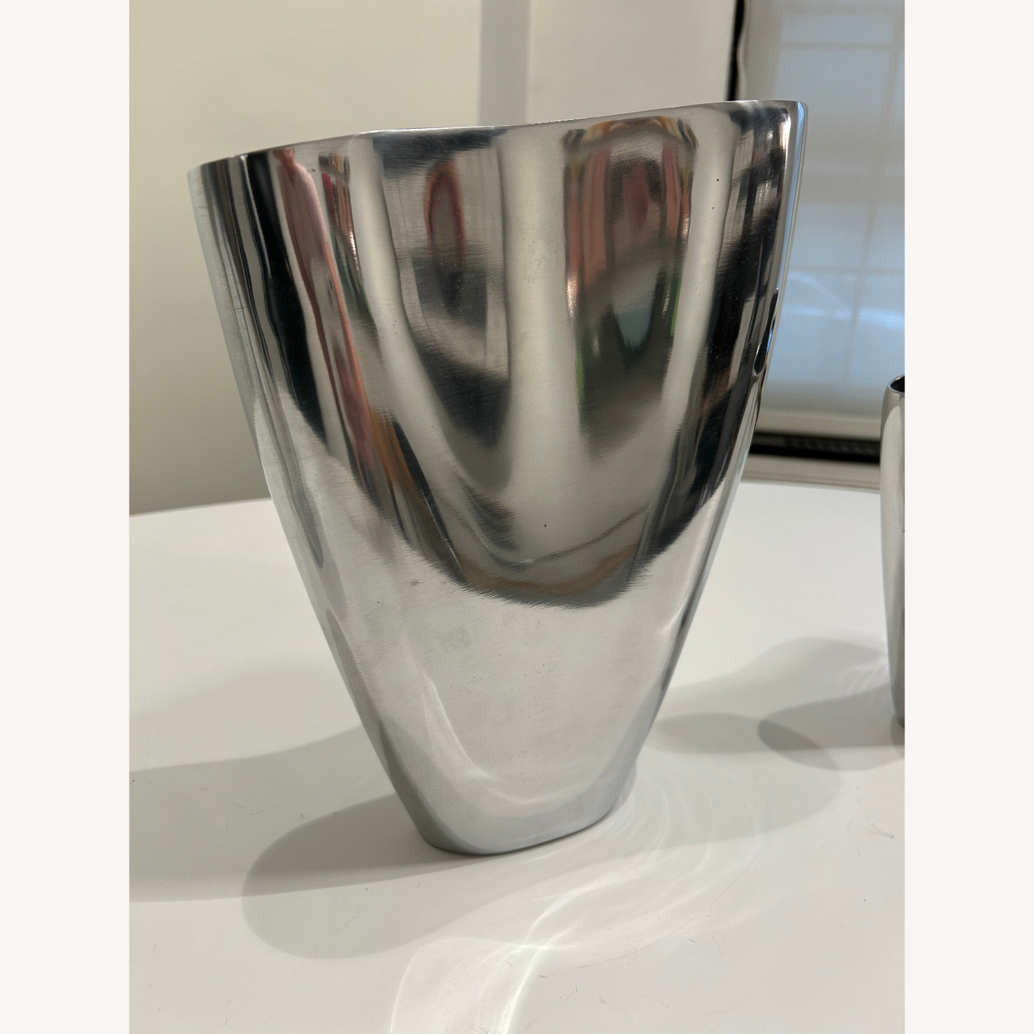 Set of 3 Polished Aluminum Decoative Vases - image-7