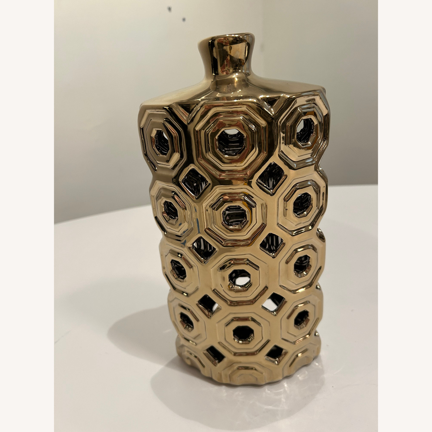 Gold Glass Decorative Bottle - image-1