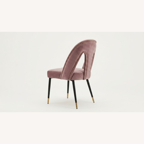 Used Set of 6 Meridian Akoya Pink Velvet Dining Chairs for sale on AptDeco