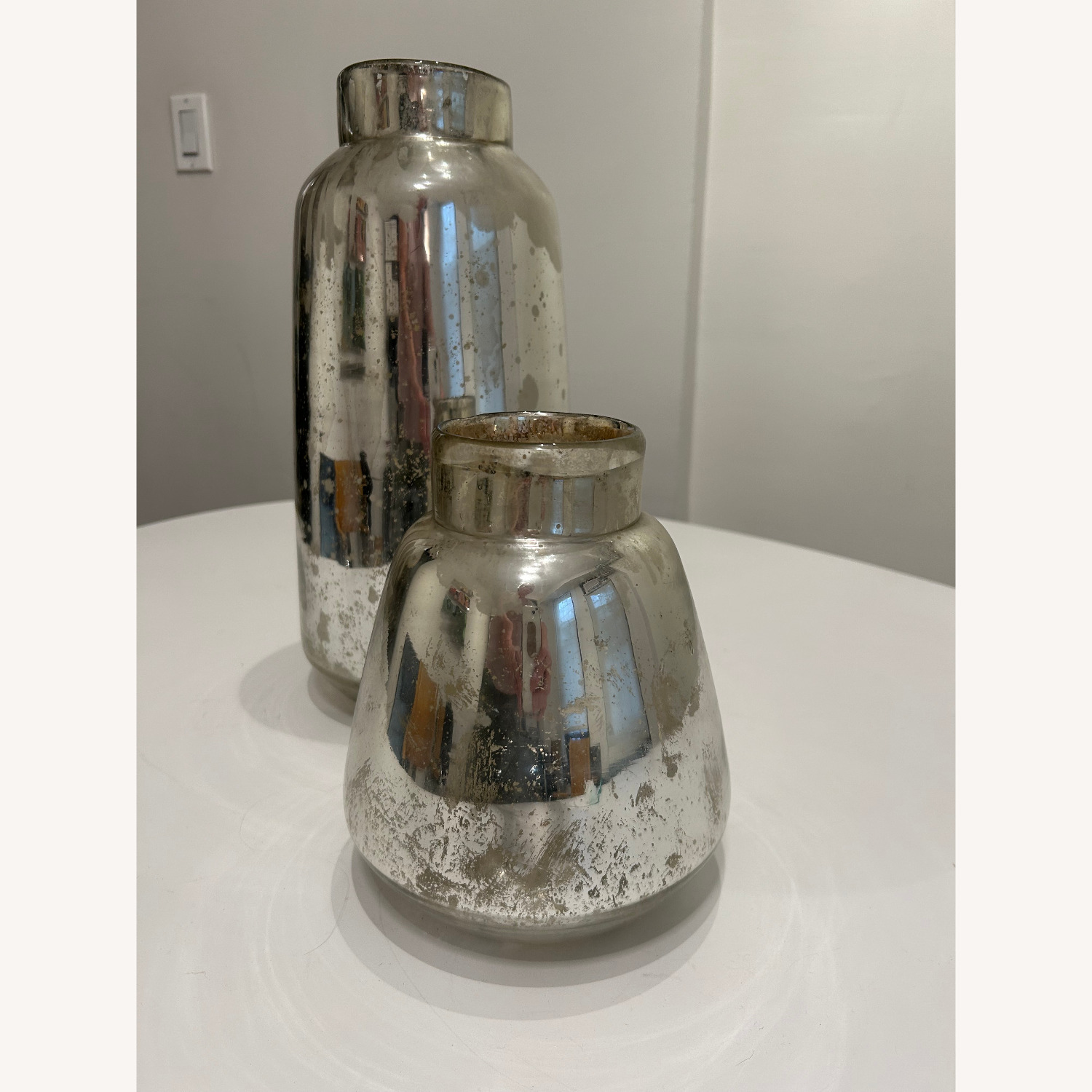 West Elm Set of Two Mercury Glass Vases - image-2