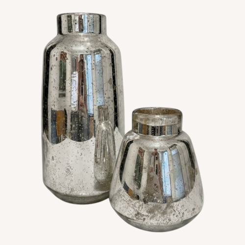 Used West Elm Set of Two Mercury Glass Vases for sale on AptDeco