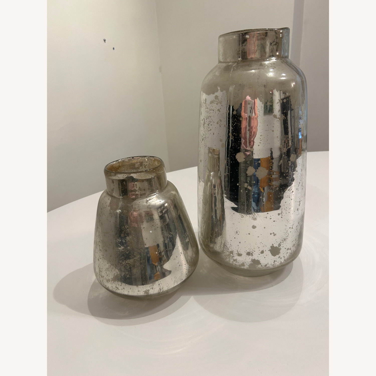 West Elm Set of Two Mercury Glass Vases - image-9