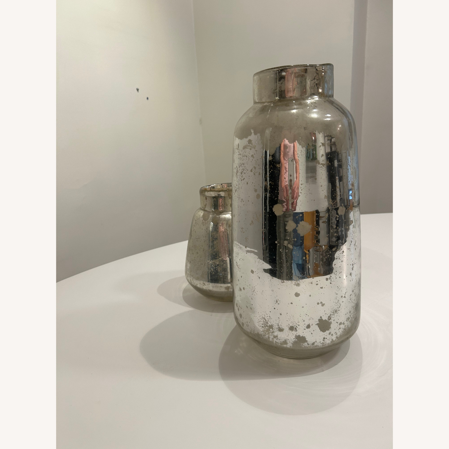 West Elm Set of Two Mercury Glass Vases - image-3