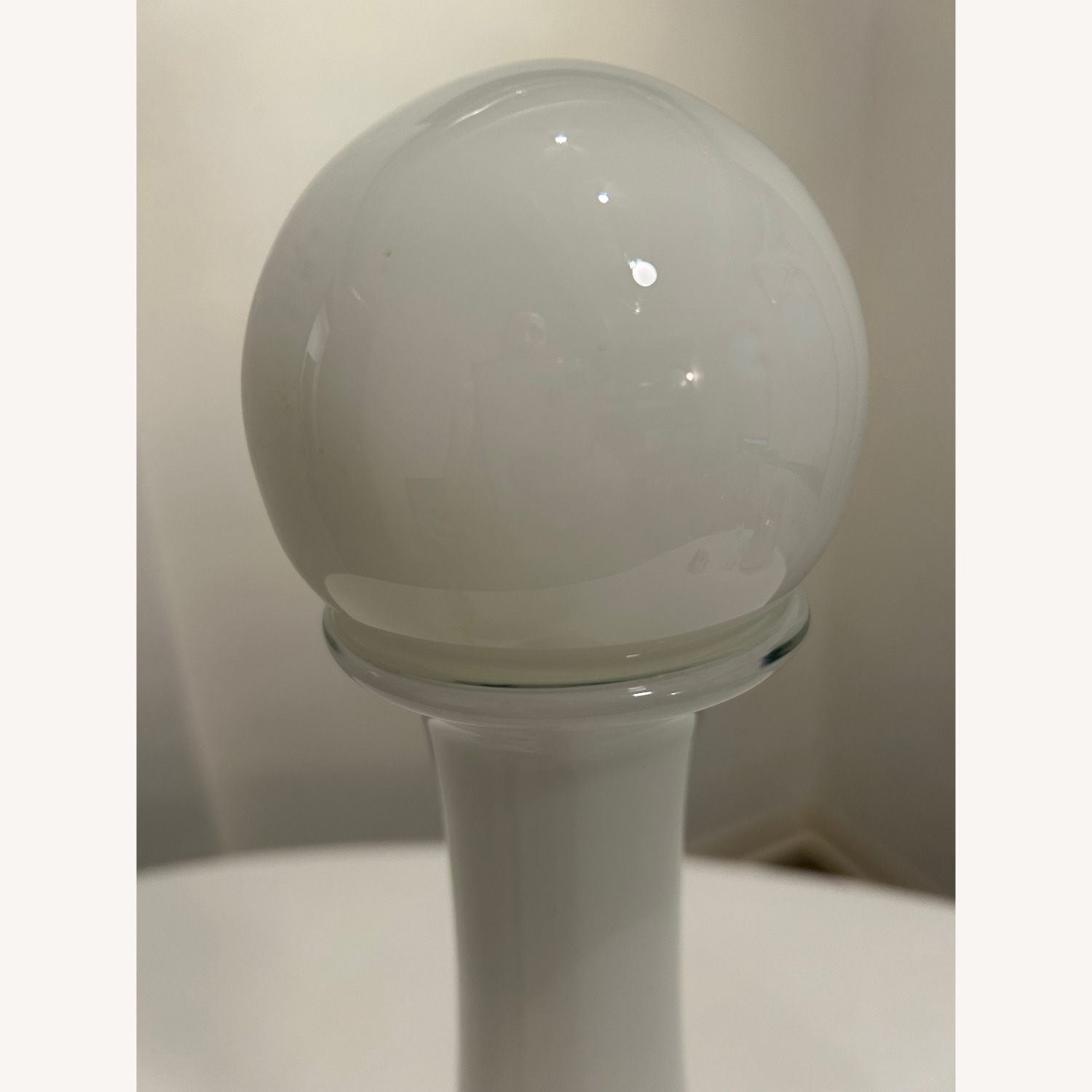 White Glass Oversize Decorative Bottle - image-3