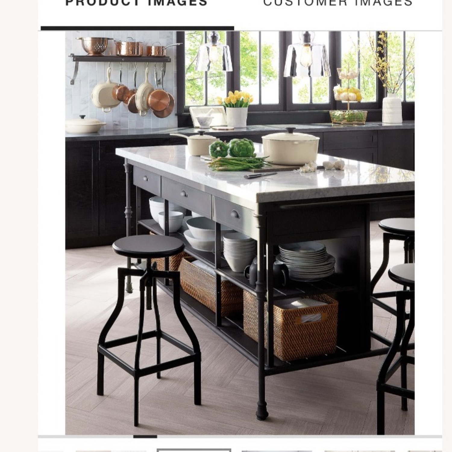 Crate & Barrel French 72” Island Kitchen Island - image-5