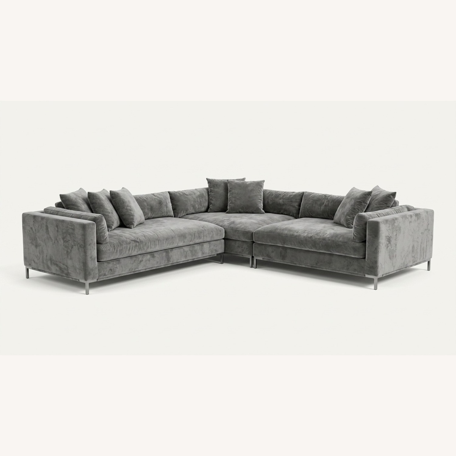 American Signature Moda Gray Sectional W Chaise  - image-1