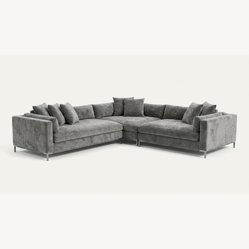 Used American Signature Moda Gray Sectional W Chaise  for sale on AptDeco