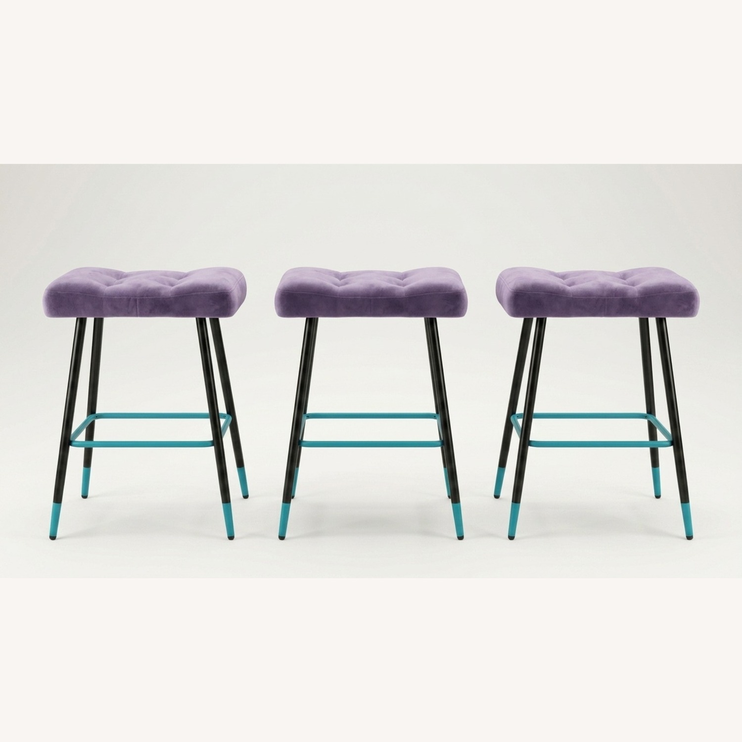 Set of 3 Customized Velvet Counter Stools - image-2