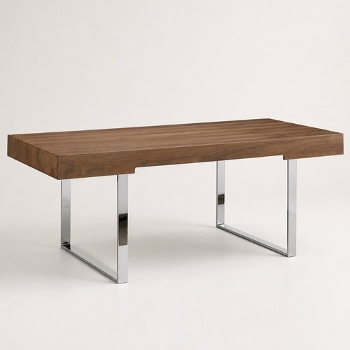 Used Modway Oversized Walnut Wood Writing Desk - 75" for sale on AptDeco
