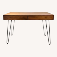 HD Buttercup Light Brown Wood Desk