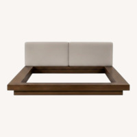 AllModern Andzela Dark Gray Leather King Bed