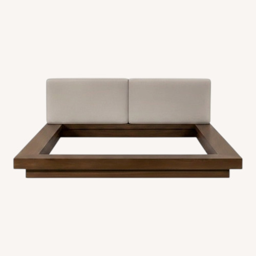 Used AllModern Andzela Dark Gray Leather King Bed for sale on AptDeco