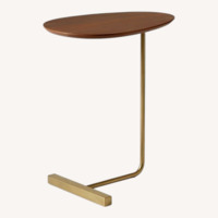 West Elm Charley C-Side Table — Walnut & Brass