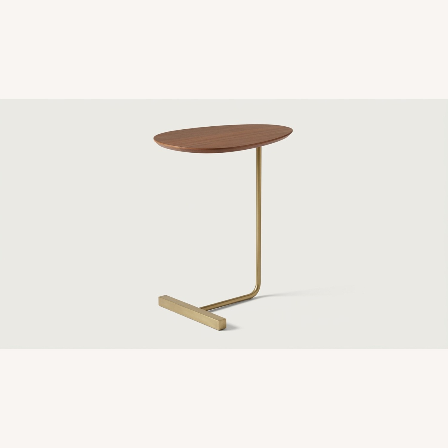 West Elm Charley C-Side Table — Walnut & Brass - image-1