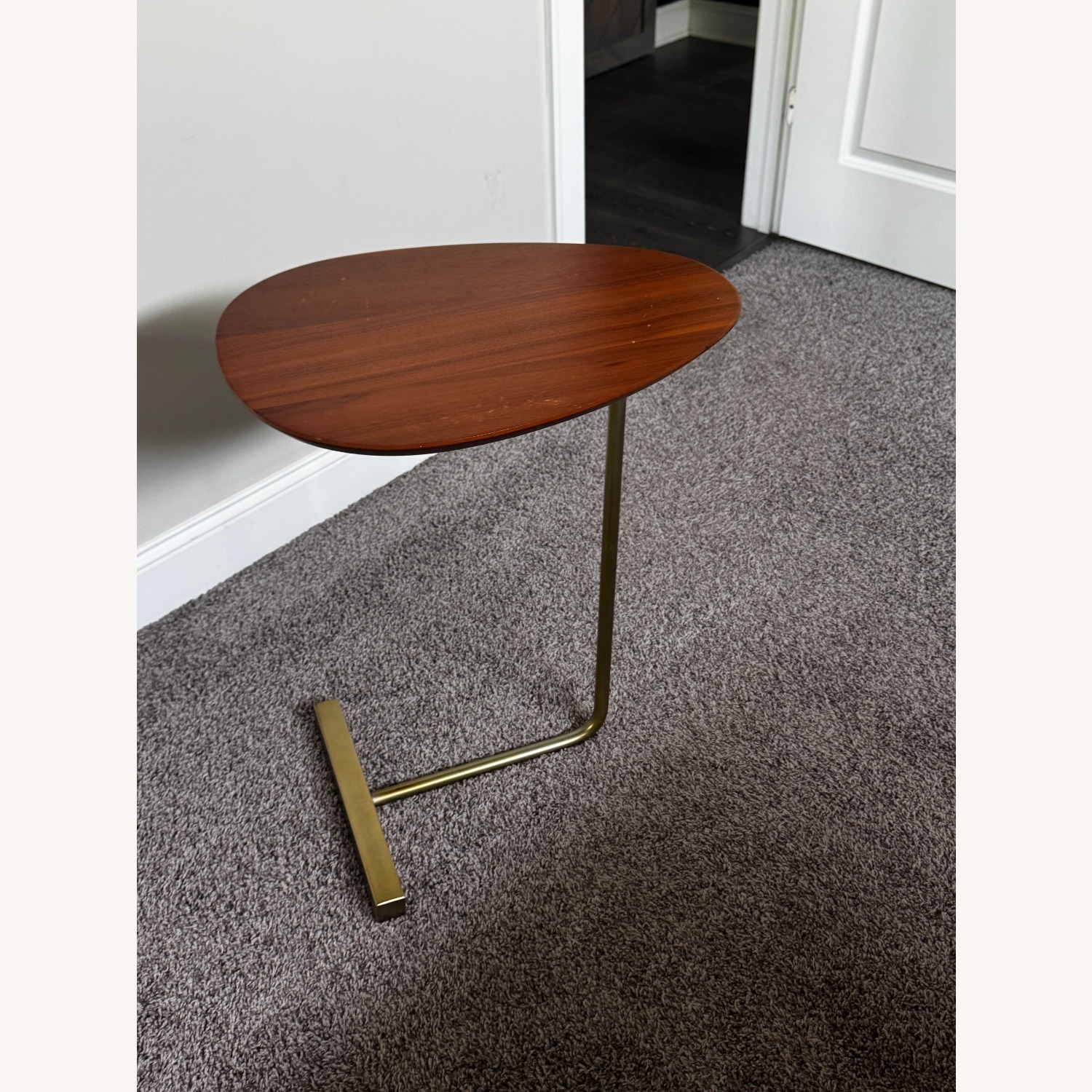 West Elm Charley C-Side Table — Walnut & Brass - image-3