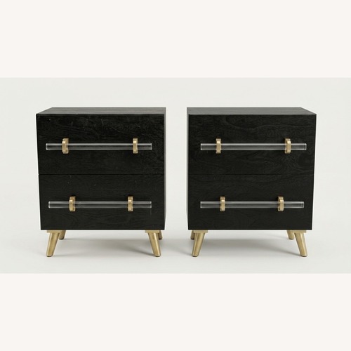 Used Set of 2 Safavieh 2-Drawer Nightstands - Black for sale on AptDeco
