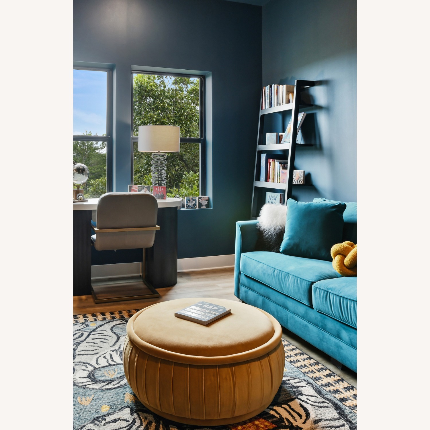 TOV Rylee Round Velvet Ottoman -  Golden - image-2