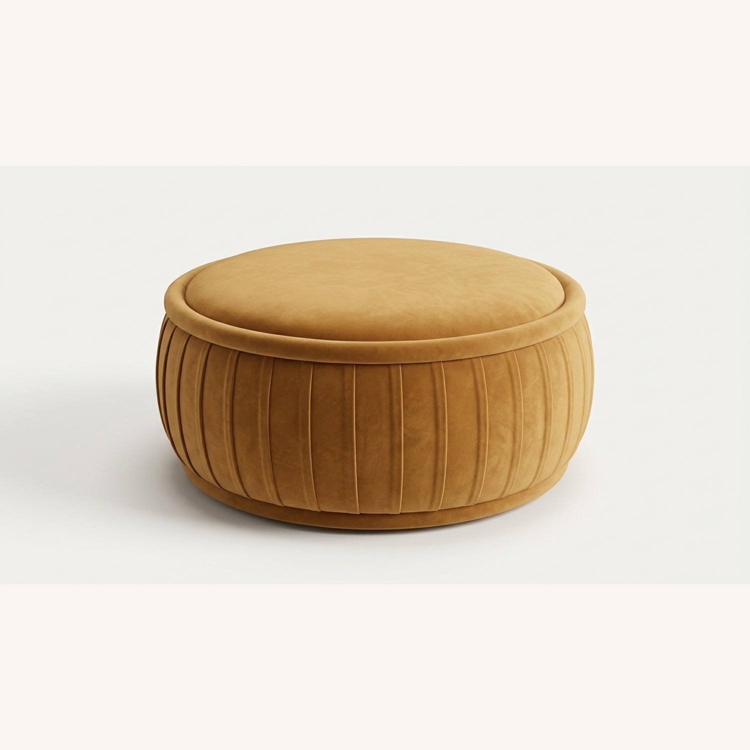 TOV Rylee Round Velvet Ottoman -  Golden - image-1