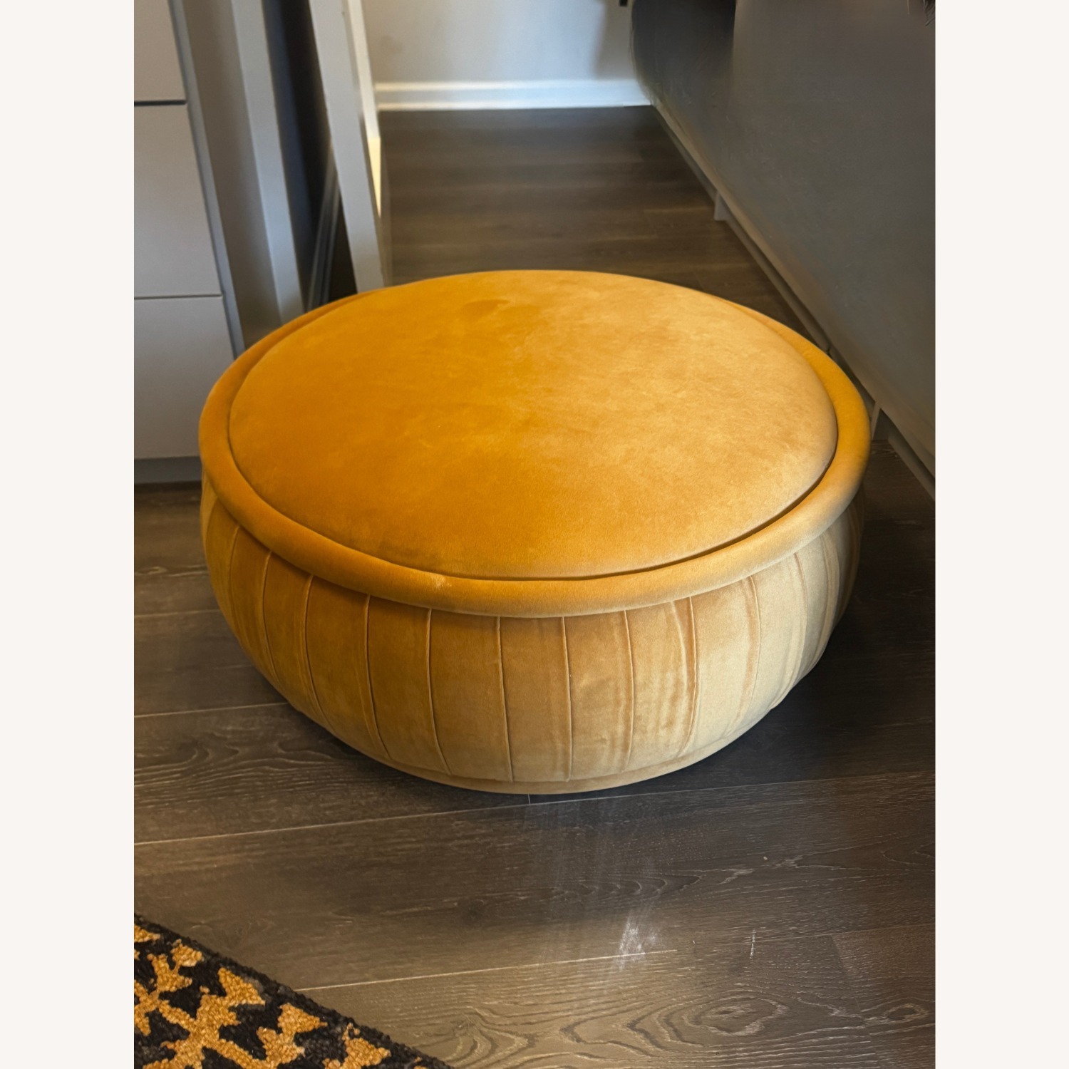 TOV Rylee Round Velvet Ottoman -  Golden - image-4