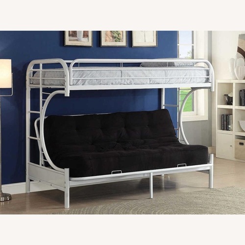 Used Home Depot White Metal Bunk Bed for sale on AptDeco