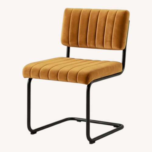 Used Set of 2 Channel-Tufted Velvet Dining Chairs  for sale on AptDeco