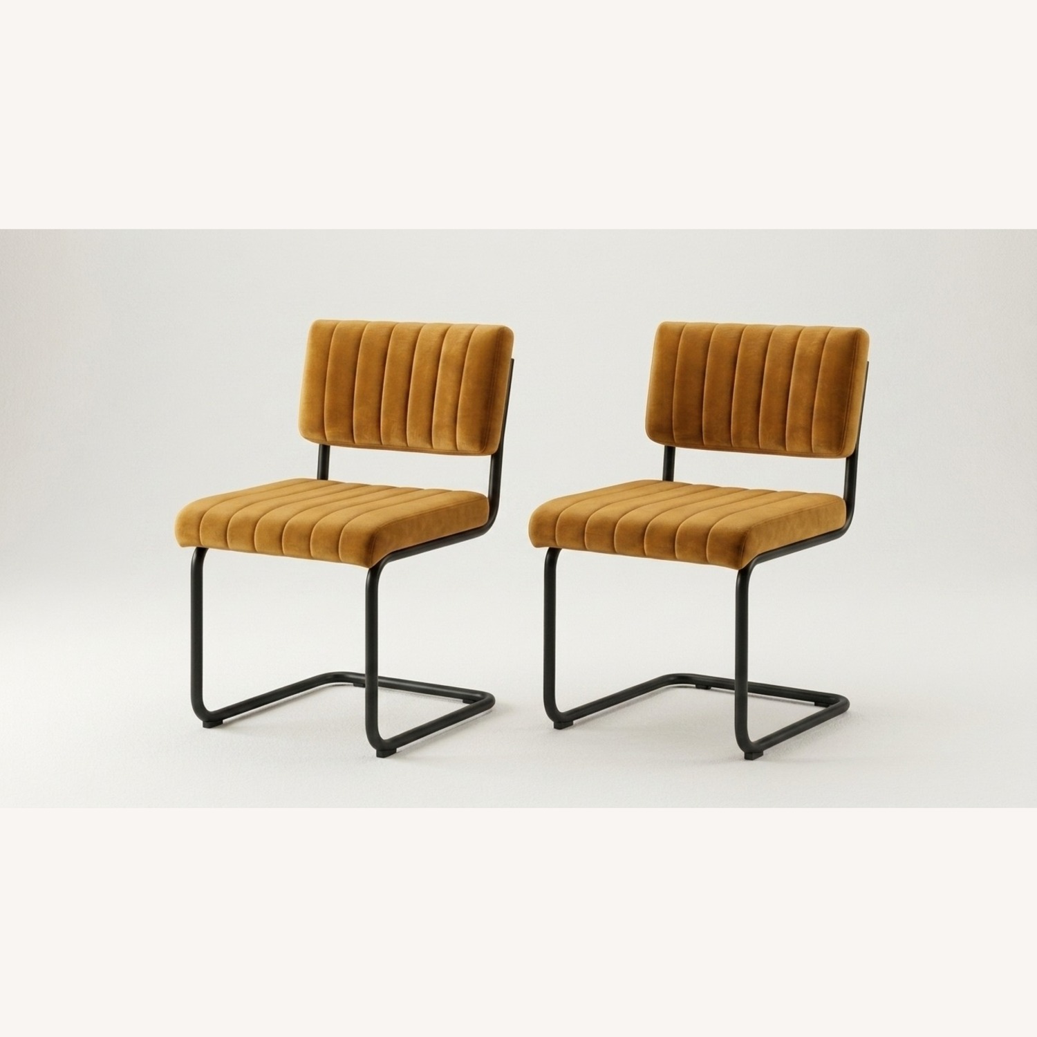 Set of 2 Channel-Tufted Velvet Dining Chairs  - image-2