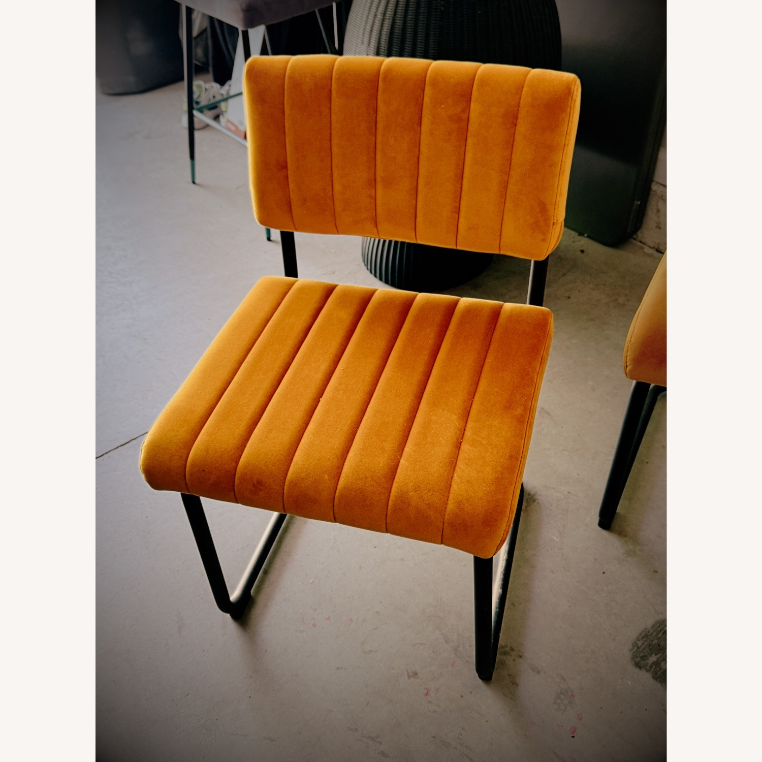 Set of 2 Channel-Tufted Velvet Dining Chairs  - image-4