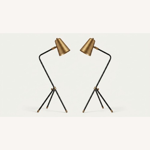 Used Mid-Century Brass Table Lamp (Set of 2) for sale on AptDeco