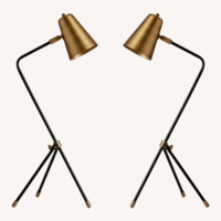 Mid-Century Brass Table Lamp (Set of 2)