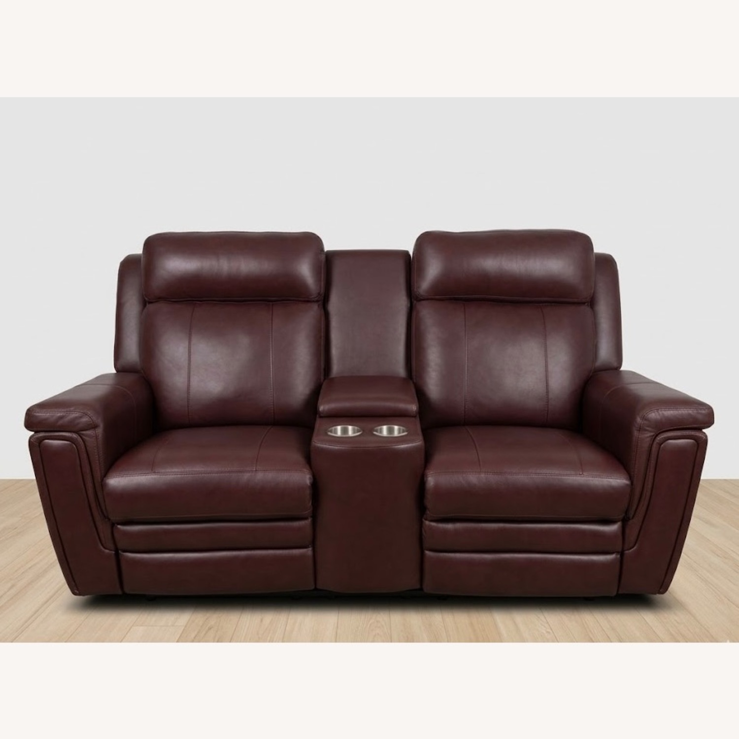Raymour & Flanigan Leather Loveseat - image-1