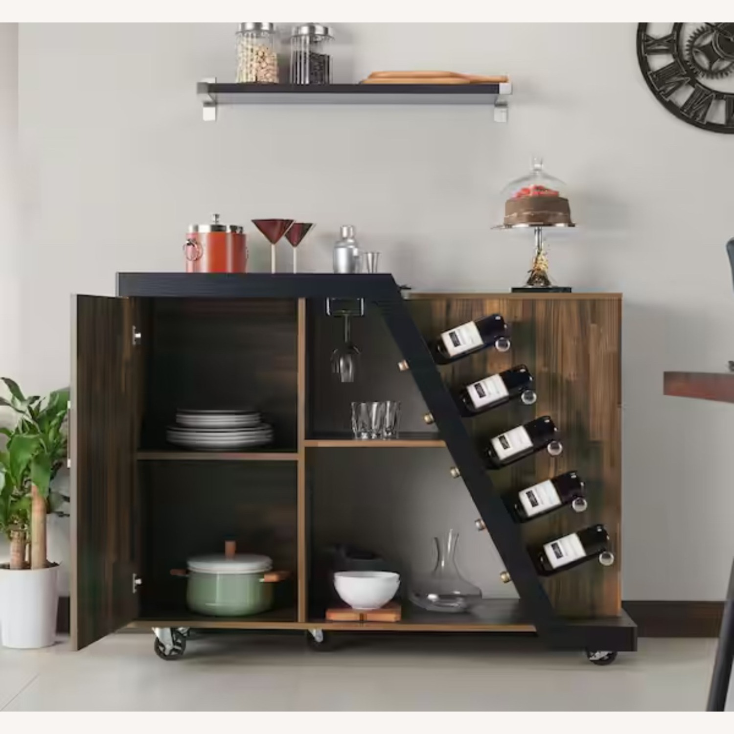 48.6"  Tern Mobile Bar Cart/Wine Cabinet  - image-2