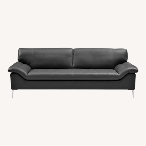 Used Bloomingdale's Dark Gray Leather 2 Seater Sofa for sale on AptDeco
