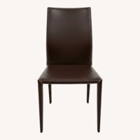 Bontempi Dark Brown Leather Dining Chairs