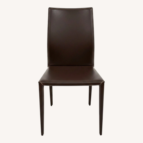 Used Bontempi Dark Brown Leather Dining Chairs for sale on AptDeco