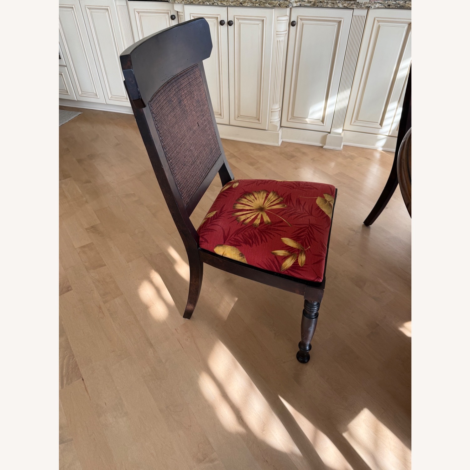 Baker Furniture Red/ Gold Pattern Dining Chairs - image-1