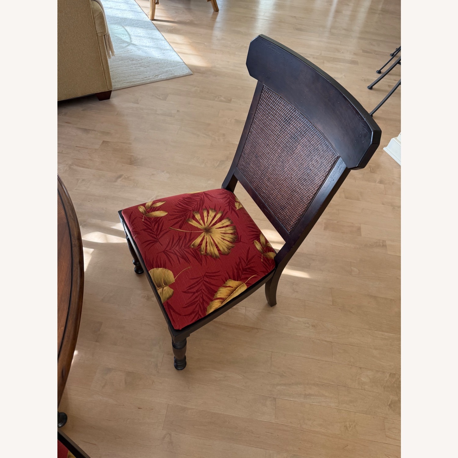 Baker Furniture Red/ Gold Pattern Dining Chairs - image-3