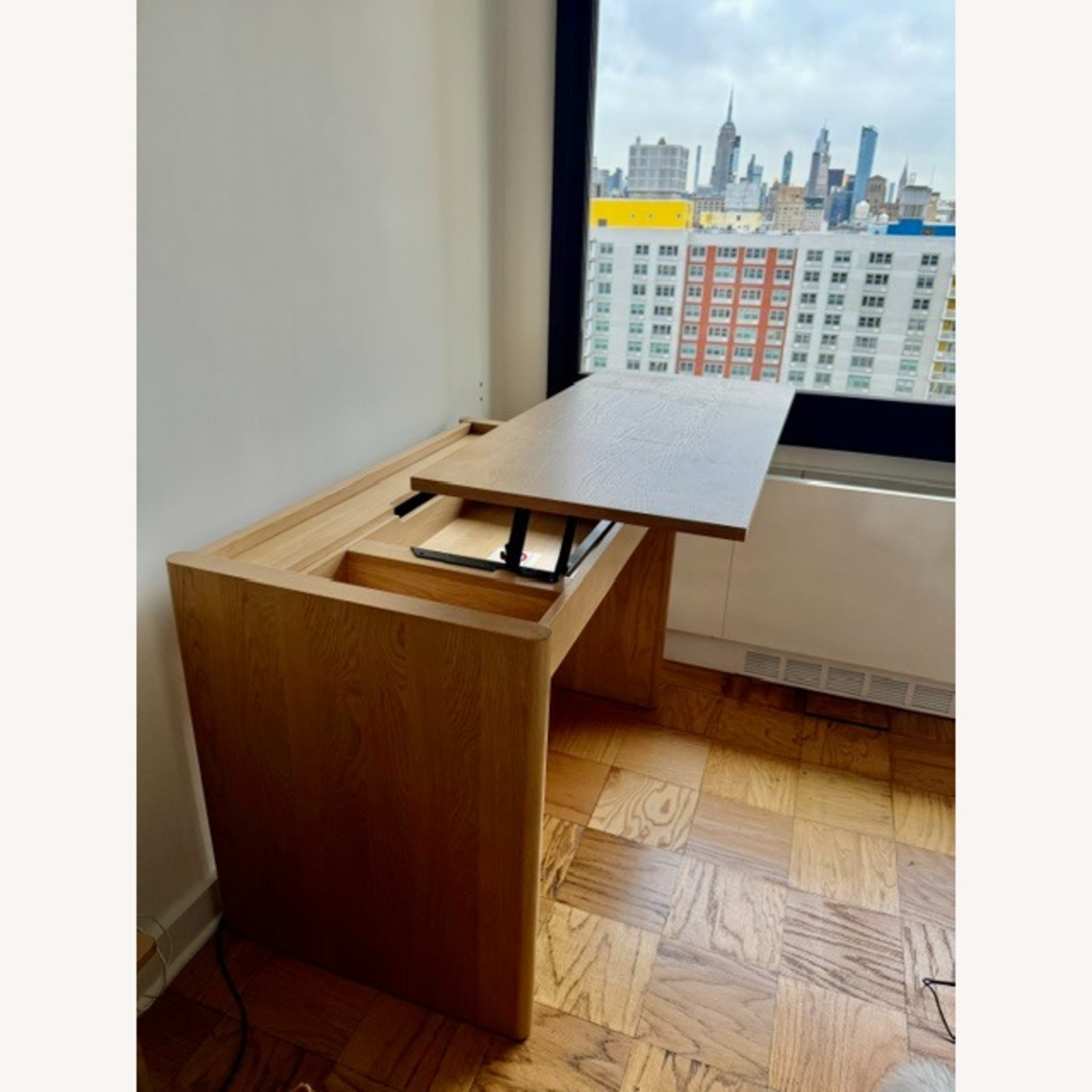 Article Torme 44" Height Adjustable Desk - White Oak - image-2