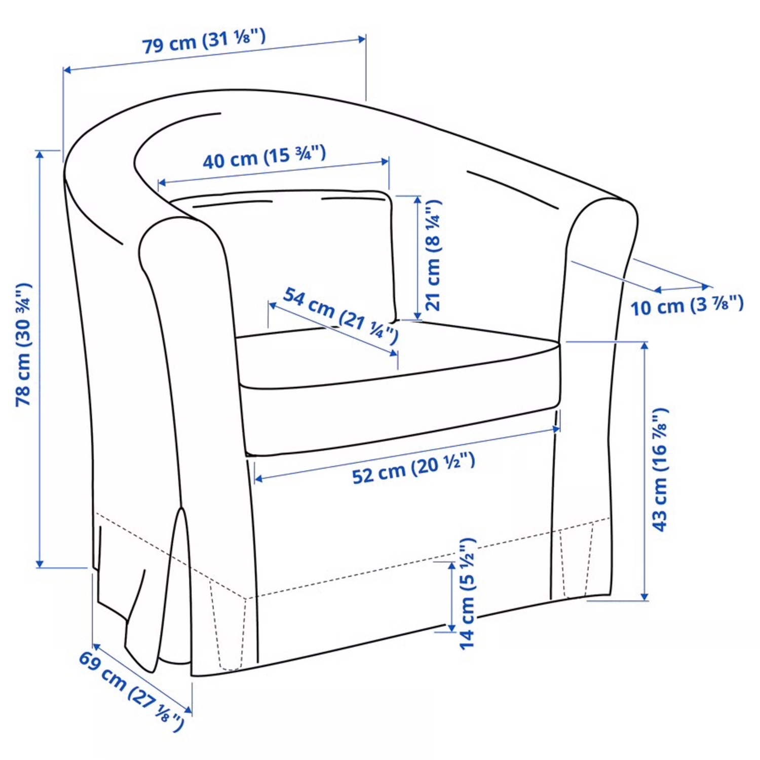 IKEA Tullsta Light Brown Cotton Armchair - image-3