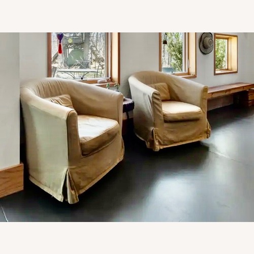 Used IKEA Tullsta Light Brown Cotton Armchair for sale on AptDeco