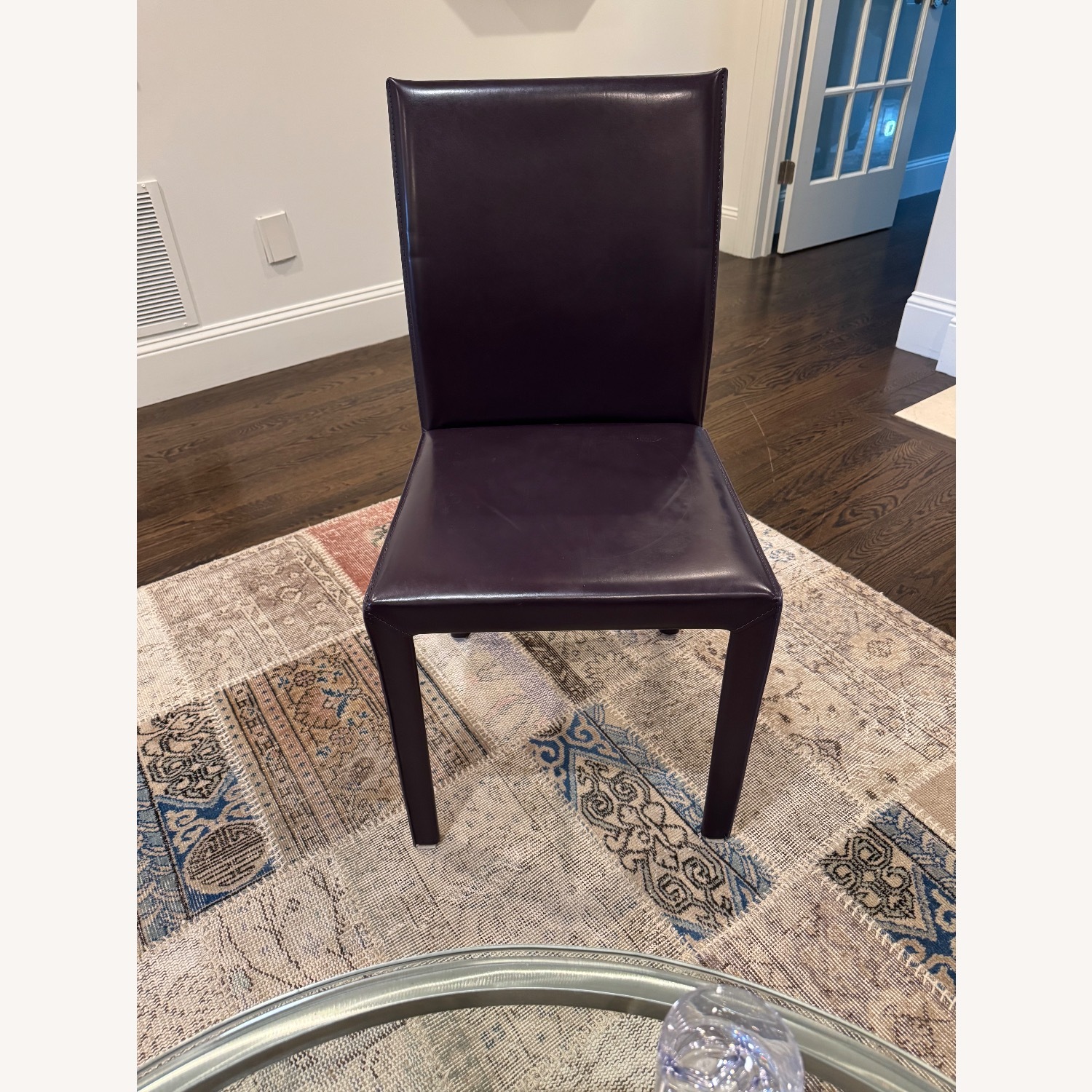 Crate & Barrel Folio Purple Dining Chairs - image-7