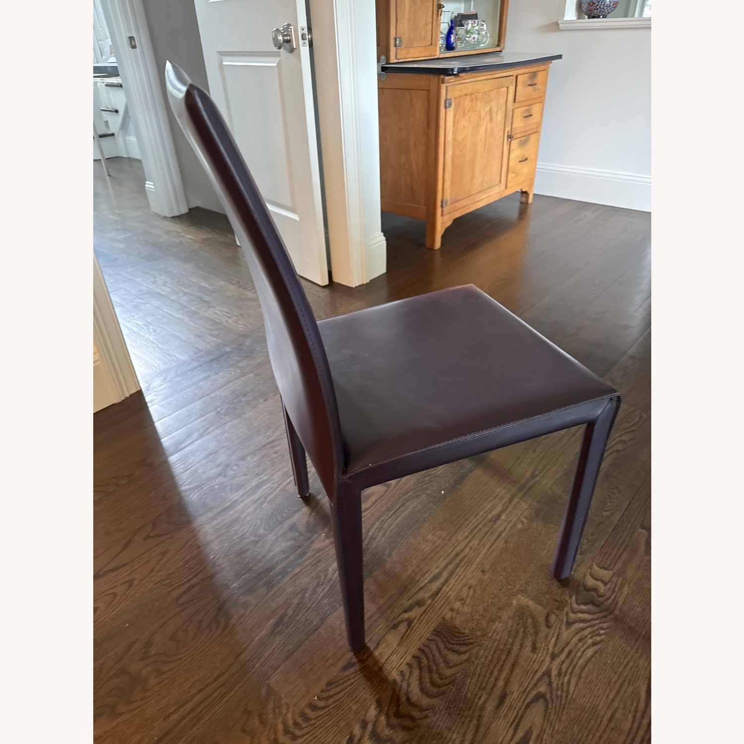 Crate & Barrel Folio Purple Dining Chairs - image-2