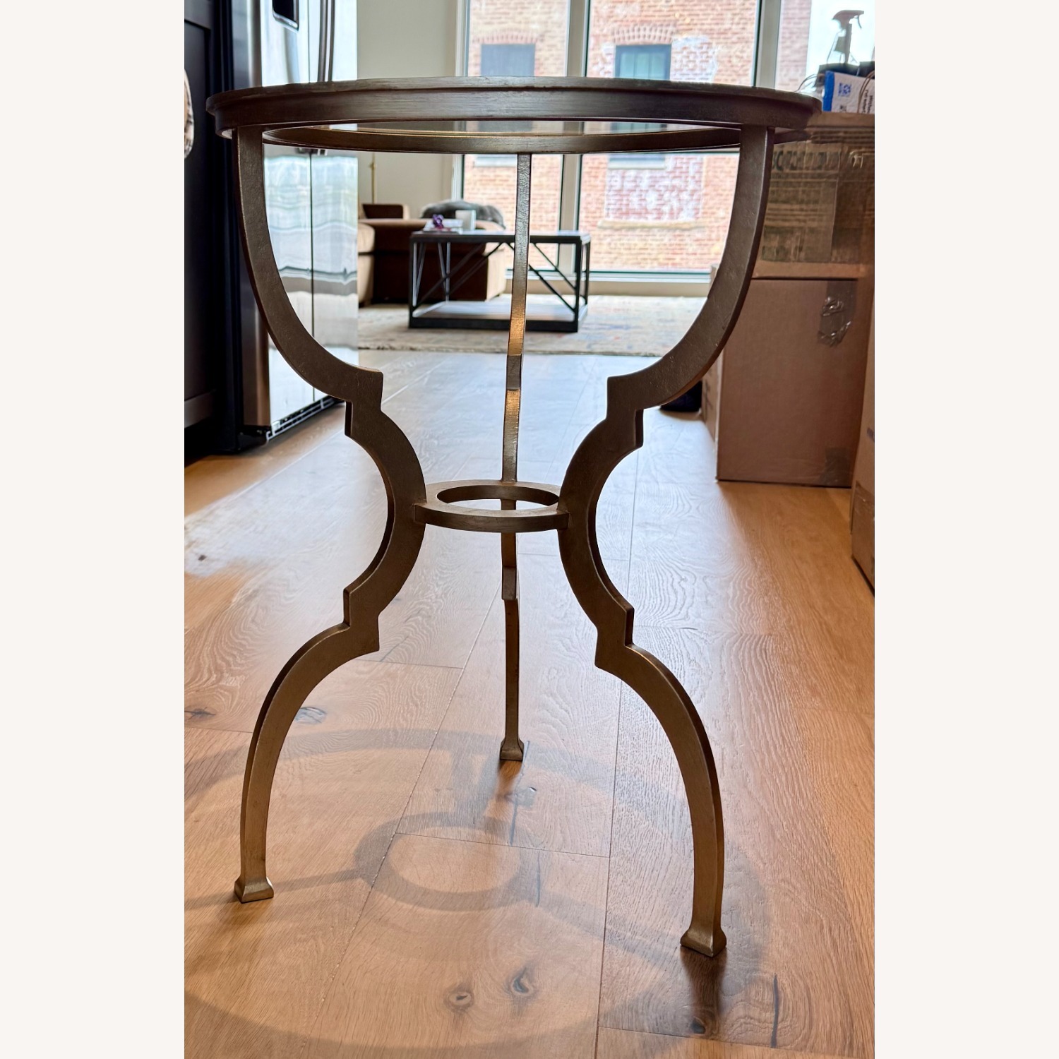Ethan Allen Silver Metal Side Table - image-2