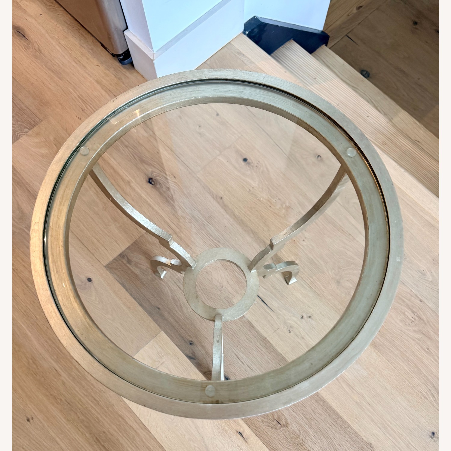 Ethan Allen Silver Metal Side Table - image-3