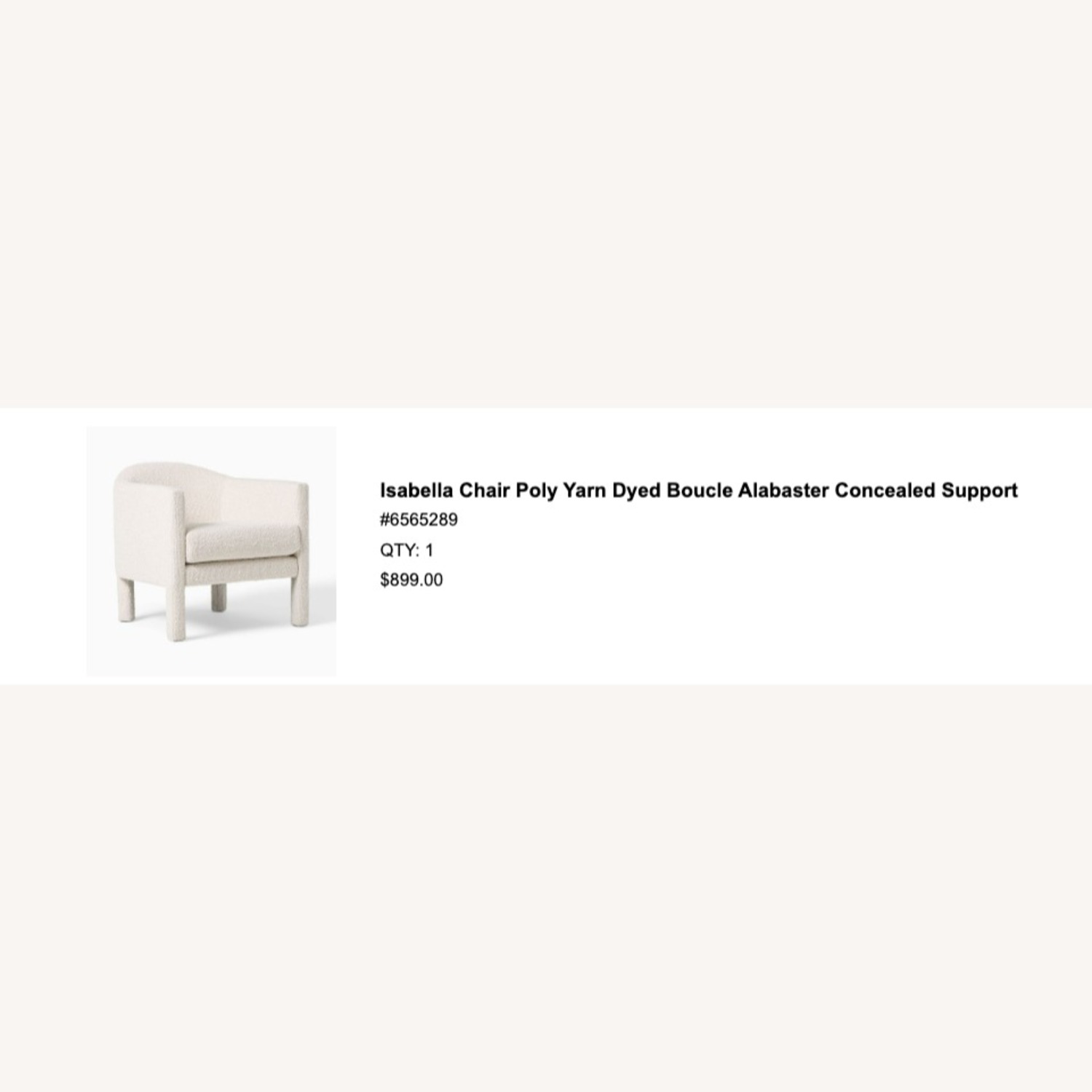 West Elm Isabella Chair Boucle Alabaster - image-4