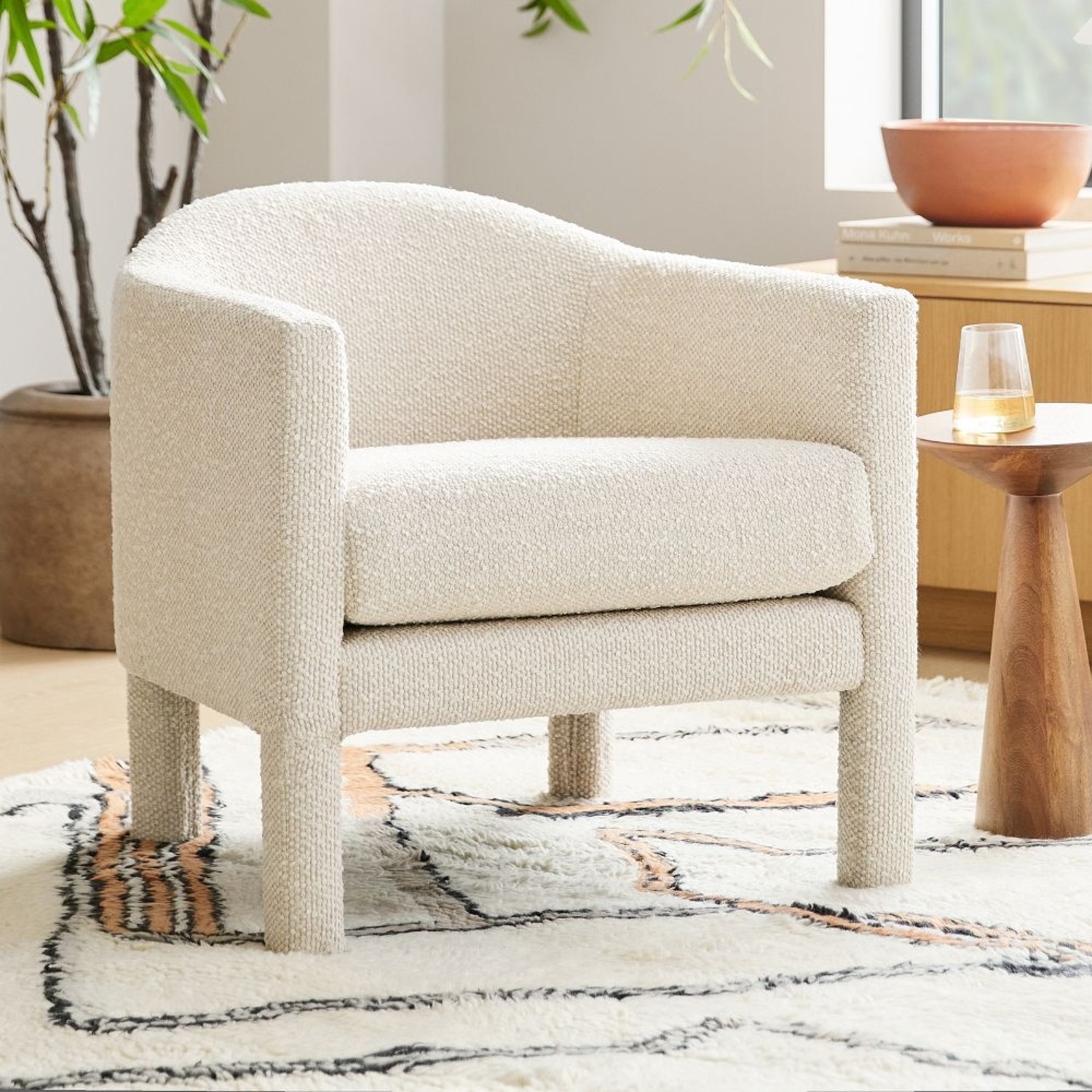 West Elm Isabella Chair Boucle Alabaster - image-5
