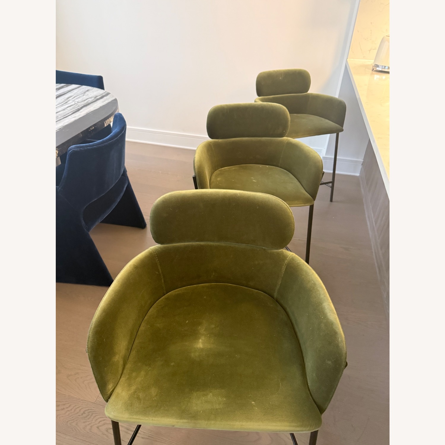 CB2 Azalea Green Fabric Stool - image-2
