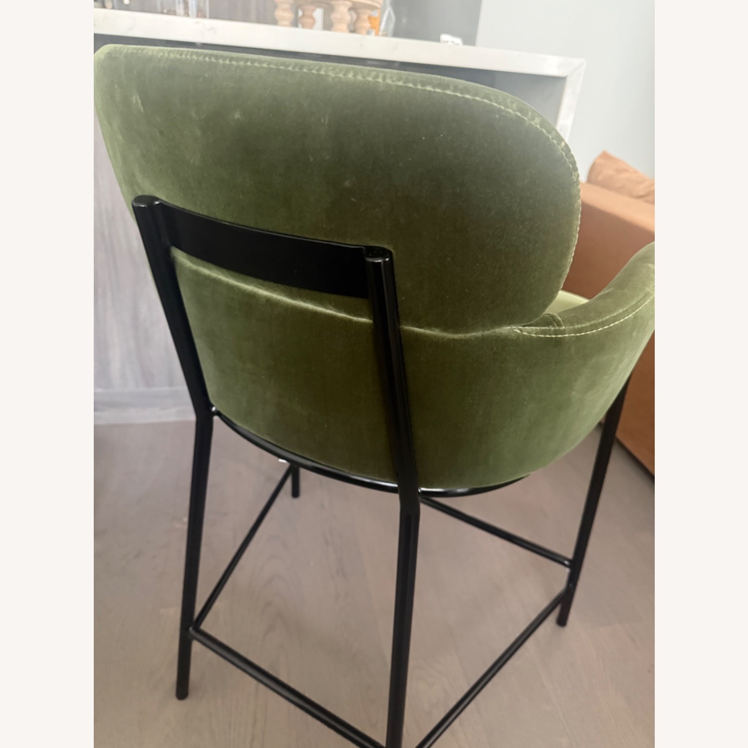 CB2 Azalea Green Fabric Stool - image-4