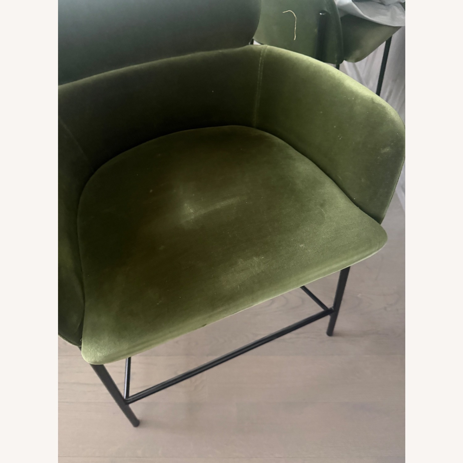 CB2 Azalea Green Fabric Stool - image-5